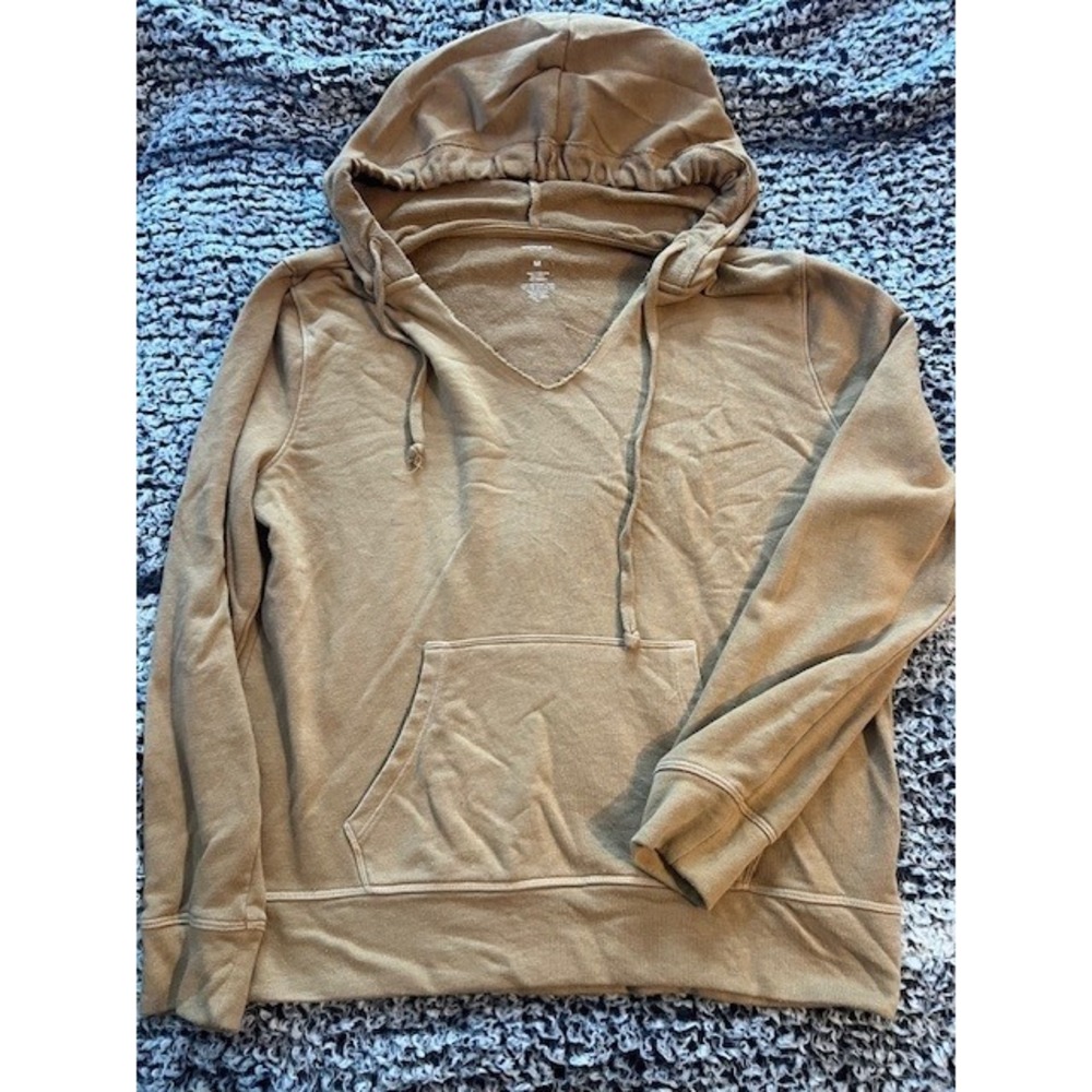 Women's Brown Sonoma V Neck Hooded Sweatshirt Size M
